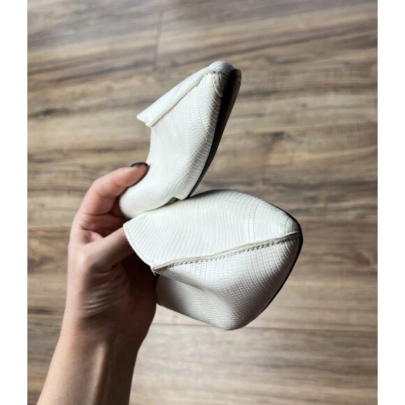 Zara White Textured Croc Leather Mules Pointed Toe EU 40/ Size 9 Women’s - Picture 6 of 8